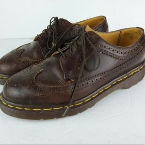 Dr. marten brown leather wingtip brogues oxford